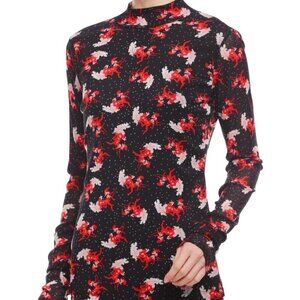 DVF Diane Von Furstenberg Remy Double Layer Mesh Top Size S